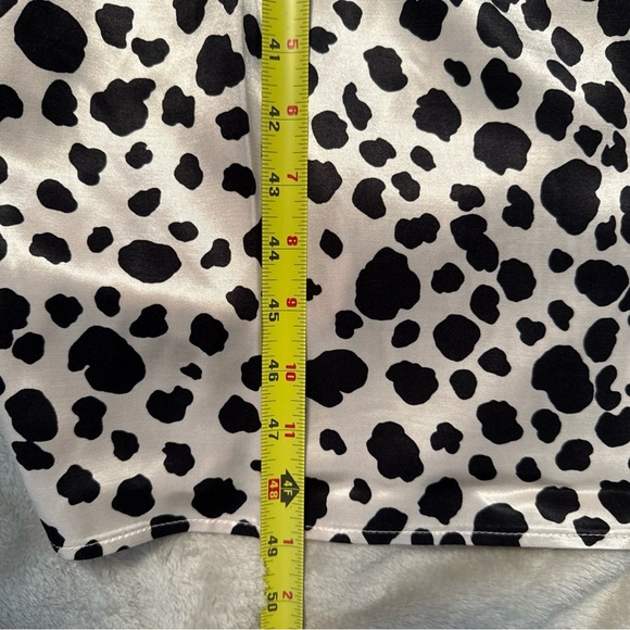 Anthropologie V-Neck Open Back Lace Trim Animal Print Slip Dress Size Medium - Picture 12 of 12